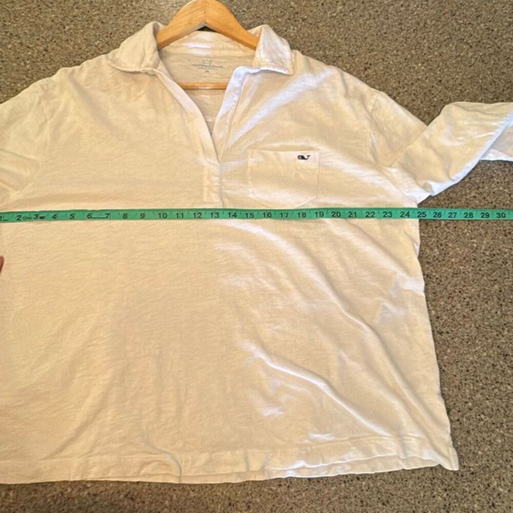 Vineyard Vines White Cotton Popover Top | Whale Logo | Size XL | Coastal Classic - Picture 6 of 9